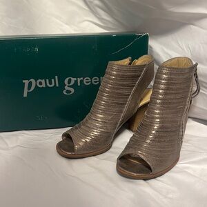 Paul Green Silver Ankle Boots with High Heel
